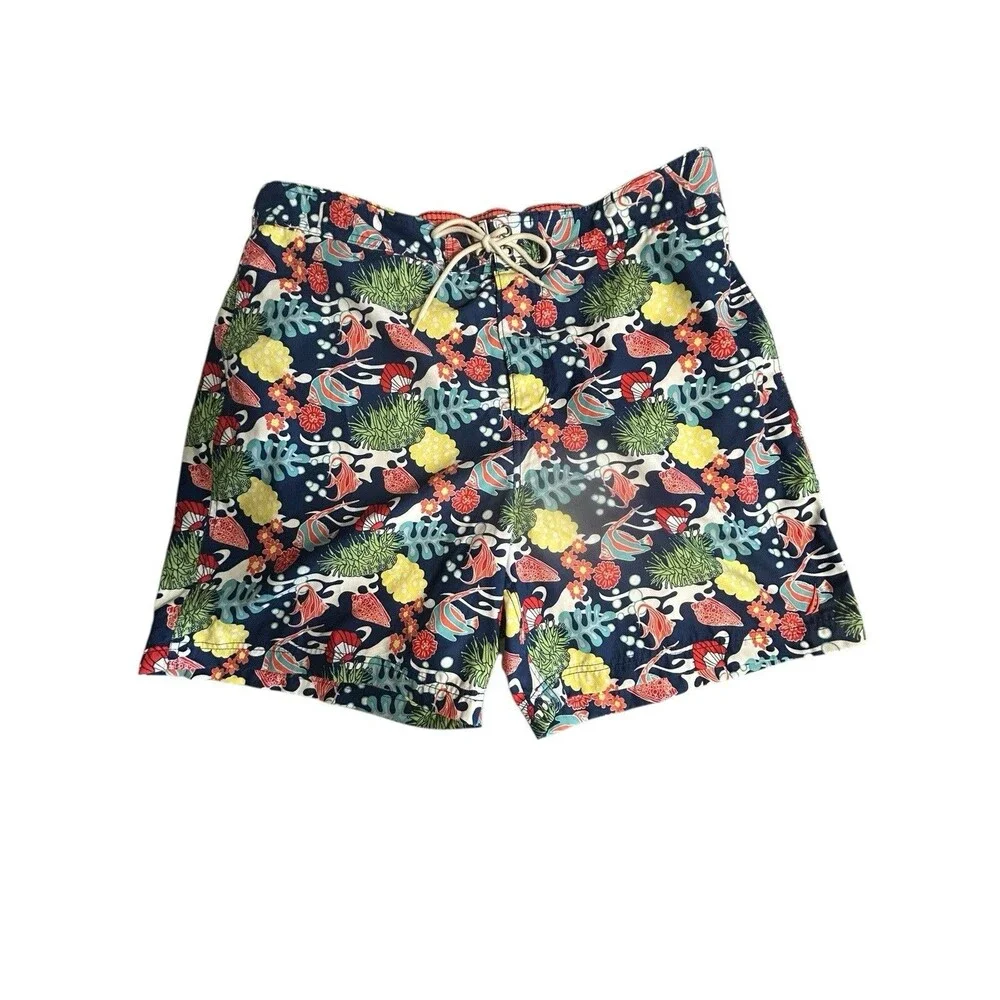 Nautica Mens XL  Colorful Hawaiian Sea Creatures‎ Tie Waist Swimming Trunks